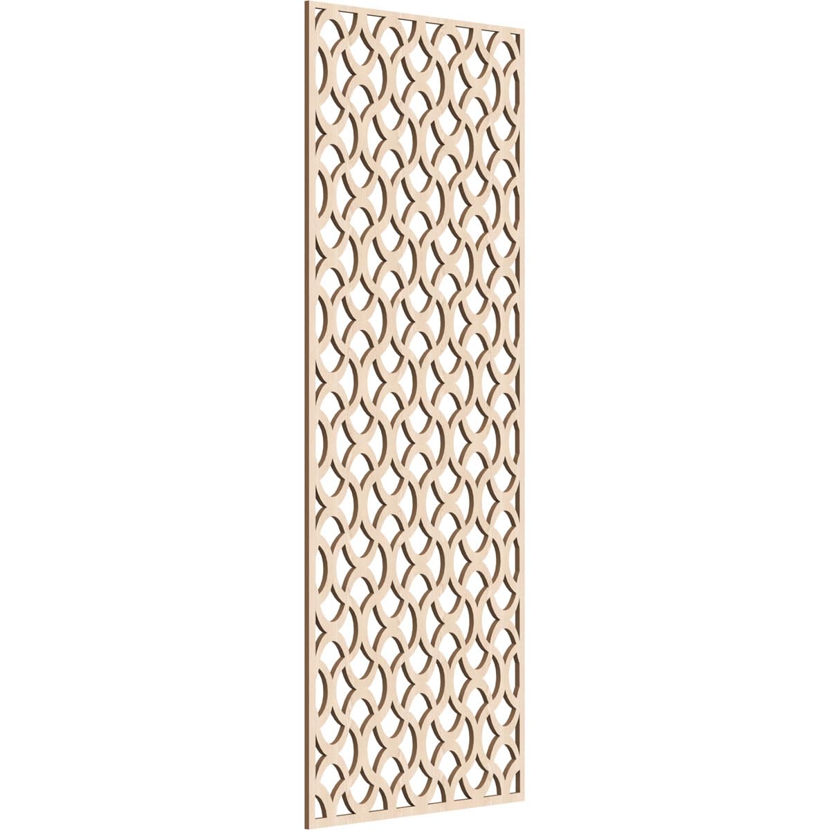 Resort Decorative Pierced Fretwork Wood Wall Panels, 25 3/8"W x 64 3/8"H x 3/8"T, Red Oak