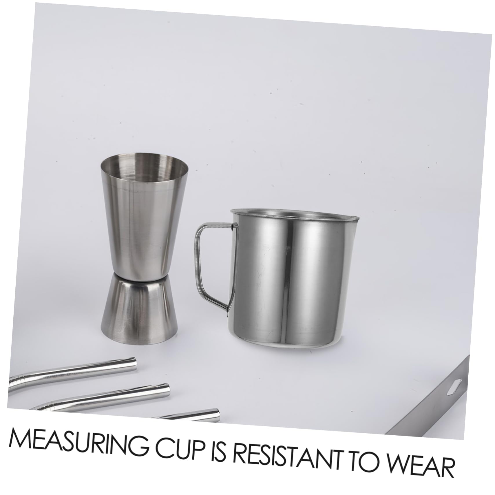 2piezas Taza Medidora De Acero Inoxidable Taza Medidora Pequeña Para Experimentos Accesorio De Panadería Para Cocina Recipiente Multiusos Resistente