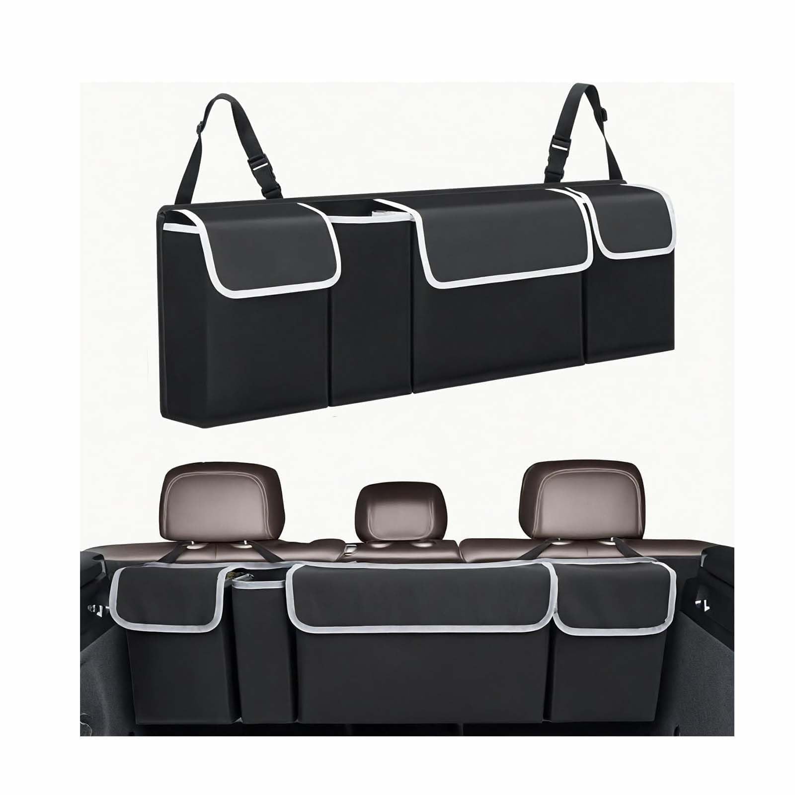 ECMWFPEJT Car Boot Organiser for Lexus ES300H GS300, Hanging Car Storage 4 Large Pockets Boot Tidy, Space Saving Back Seat Bag Durable
