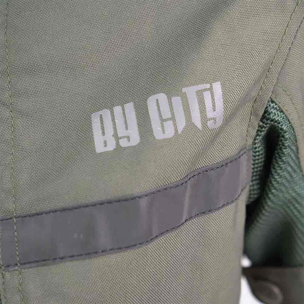BY CITY - Chaqueta Summer Route Hombre - Tejido De Malla Perforada Y Cordura - Material Reflectante En Pecho, Espalda Y Cuello - Ajustable En Cintura, Brazos Y Cuello - Talla XL - Verde