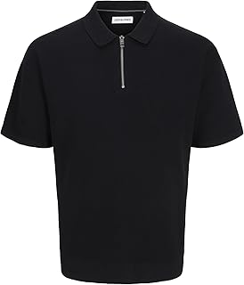 JACK & JONES Men's Jjtroy Knit Zip Polo Shirt