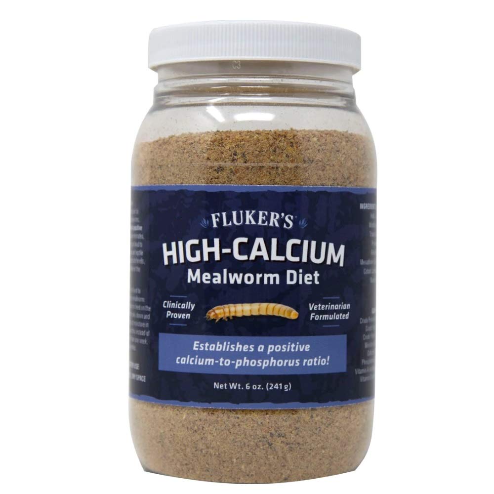 Fluker's High Calcium Mealworm Diet, Can Be Used as a Gut-Loading Food or Bedding, 6 oz