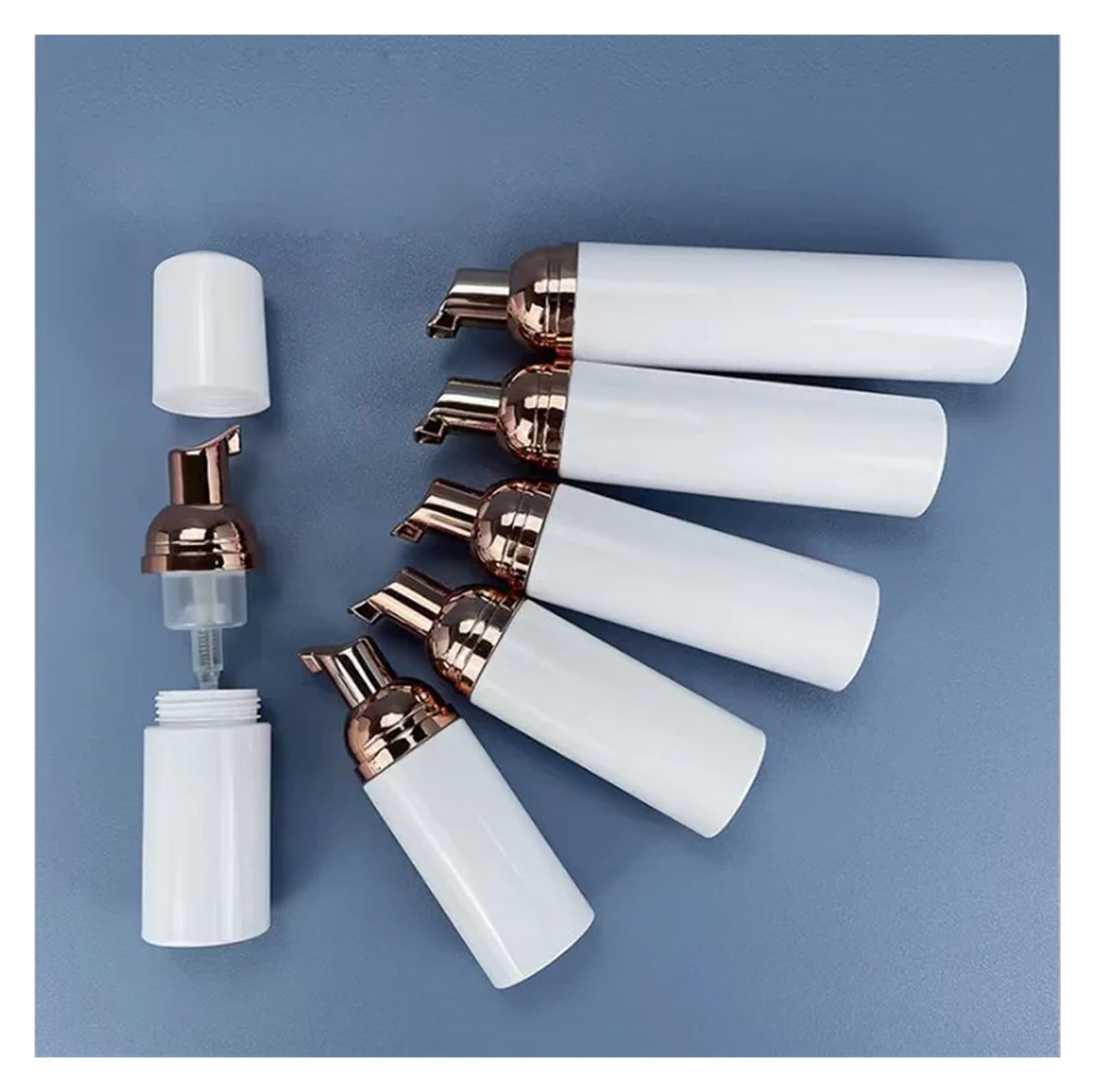 12 Uds 30ml 60ml 100ml Botella de Bomba Espuma plástico champú Botellas Envase Cosmético Vacío Recargable Limpiador Blanco para Champu y Gel Ducha