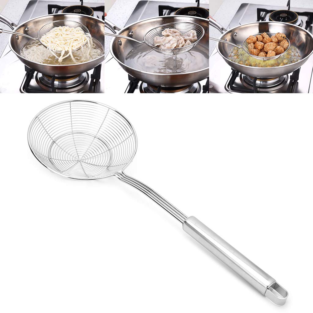 SimpleLife Solid Spider Strainer Skimmer Ladle Stainless Steel Kitchen Utensil Tool