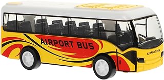 ibasenice Kids Toys Kids Toys City Bus Toy Die Cast Alloy Back Vehicles Vintage Airport Bus Model Metal Play Vehicle Educational Gift for Kids Birthday Gift Party Cake Home Decor Yellow