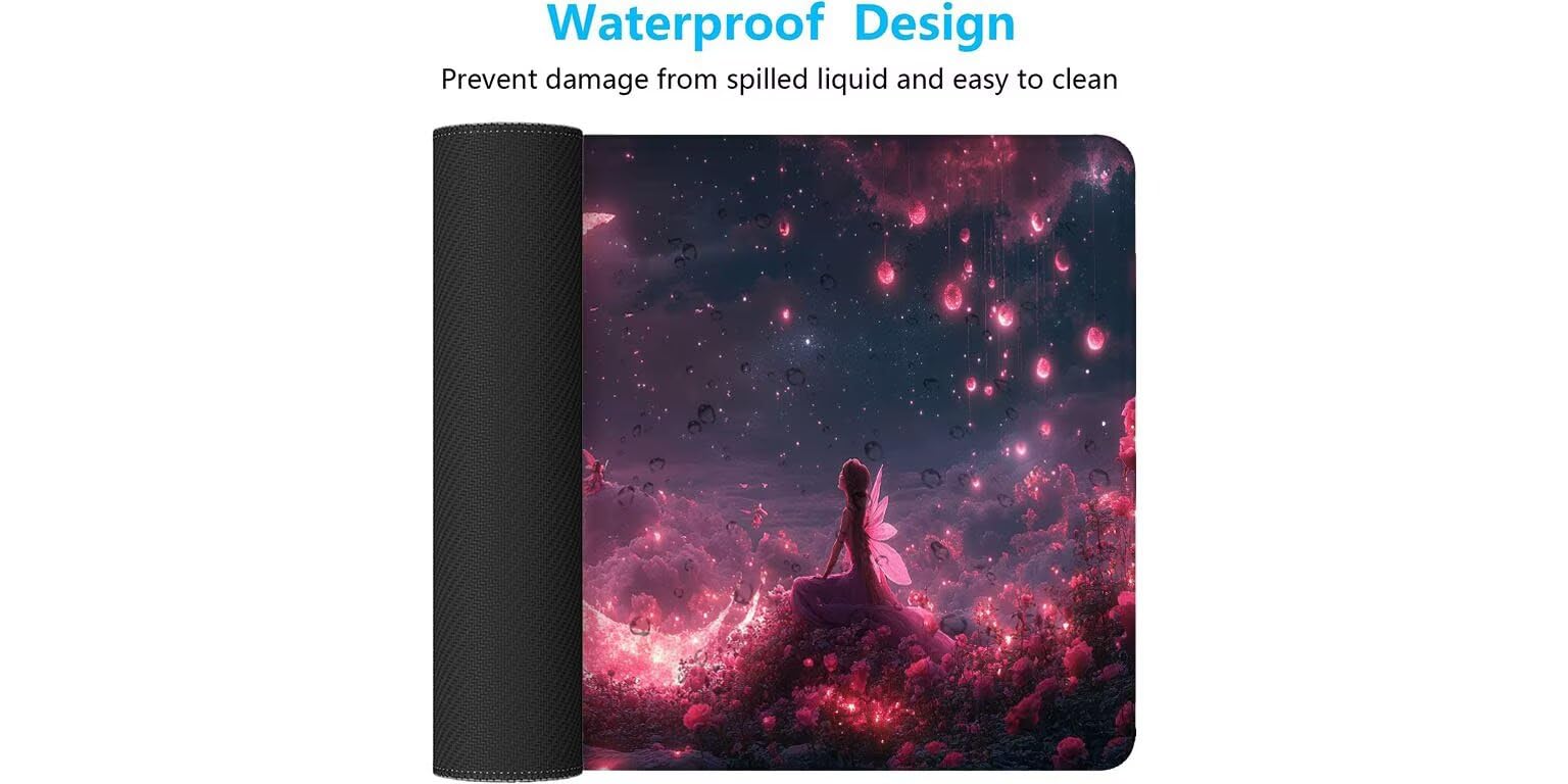 Alfombrilla Ratón, Alfombrilla Raton XXL 1600x800x3 mm, Mouse Pad Grande Gaming, Mousepad con Base Antideslizante, Tapete Escritorio con Bordes Cosidos, Desk Mat para PC, Oficina (SueñO, Luna) D1-927