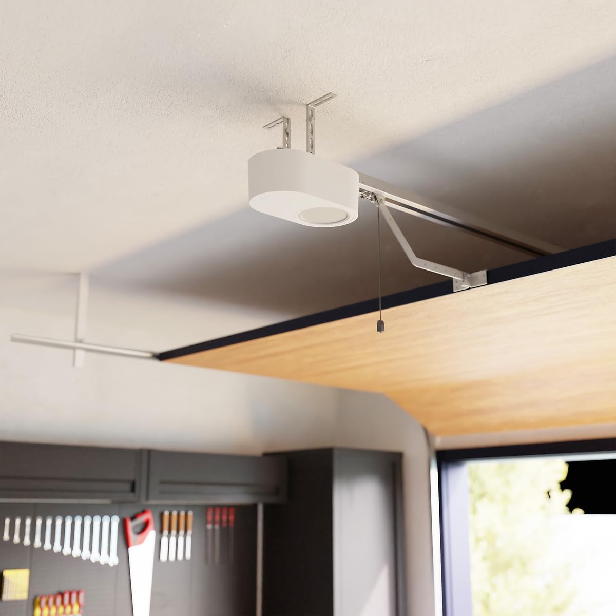 Somfy 1246361 - Serenia®1100 io | Motore per porta di garage di Altezza max. 2,35 m e Larghezza max. 4,5 m | Con 1 Comando a parete e 2 telecomandi Keytis | Compatibile App TaHoma