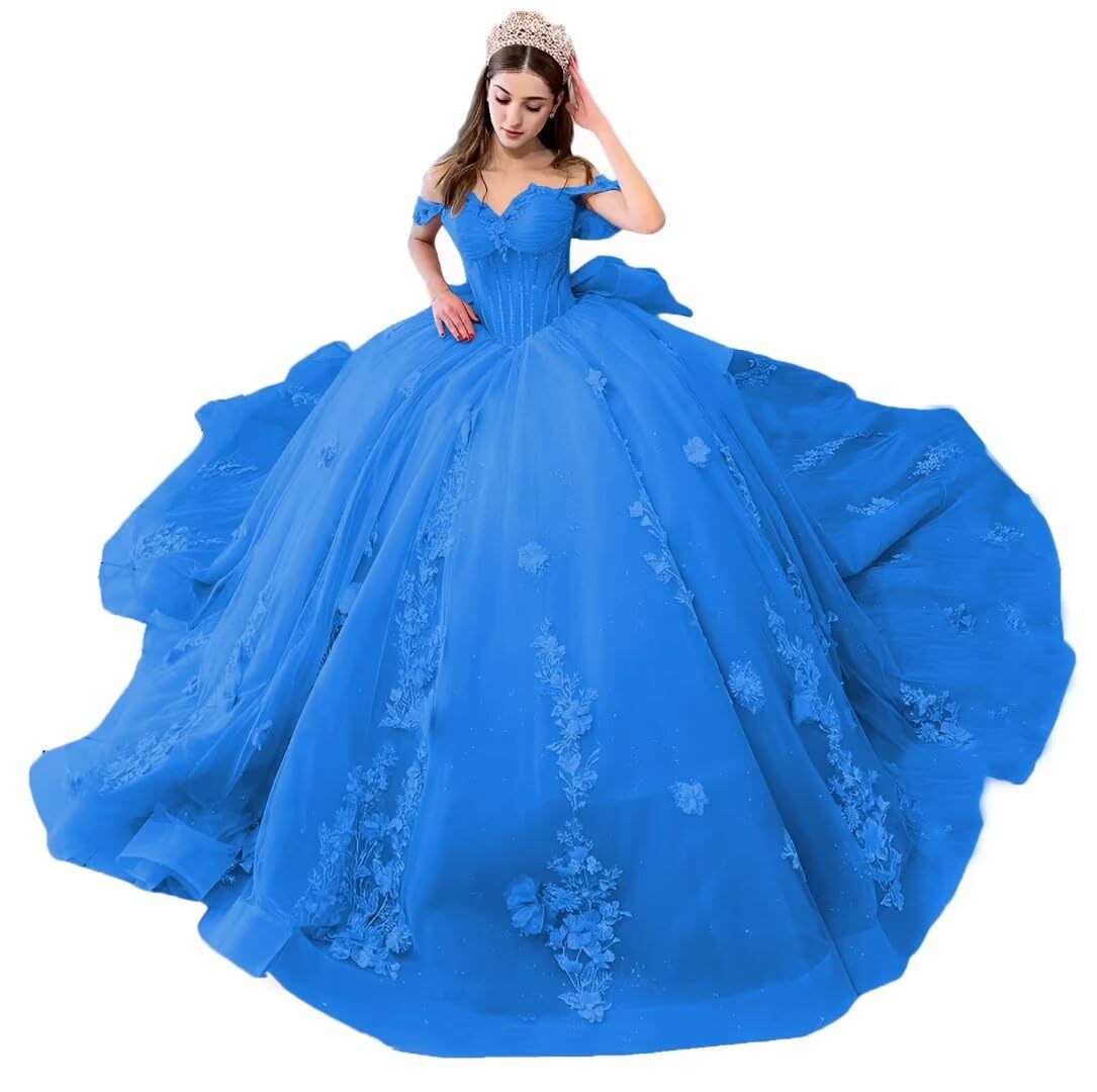 Mauuwy Sweetheart Ball Gown Quinceanera Dresses Bead Appliques Flower Long Prom Dress Party Gowns Vestidos De 15 Anos YMX173