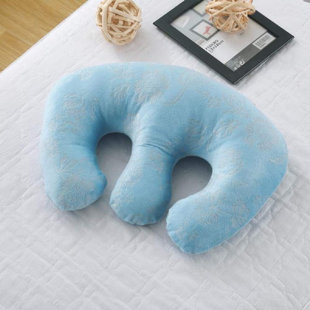 Beauty Salon Breast Pillow Feminine Bolster Breast Pillow for Massage Table, Memory Foam Massage Face Cradle Rest Pillow for SPA Salon, Removable Cover (Light Grey()