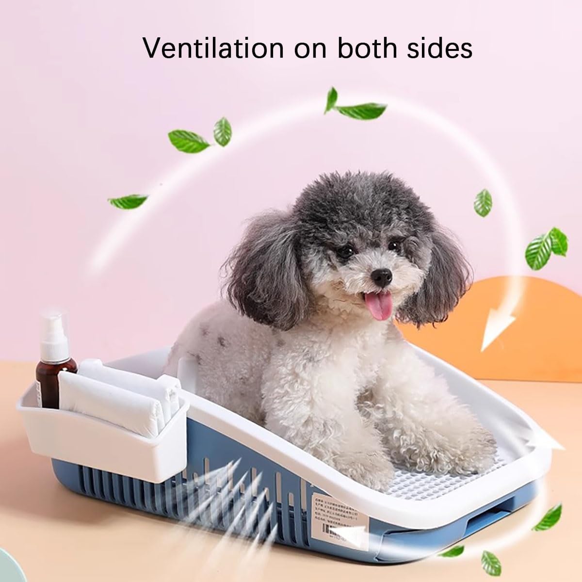 Puppy Pad Holder with Raised Splash Guard Around, Indoor Potty Training Tray, Ideal for Potty Training Puppies, Easy Clean-up(Pink)