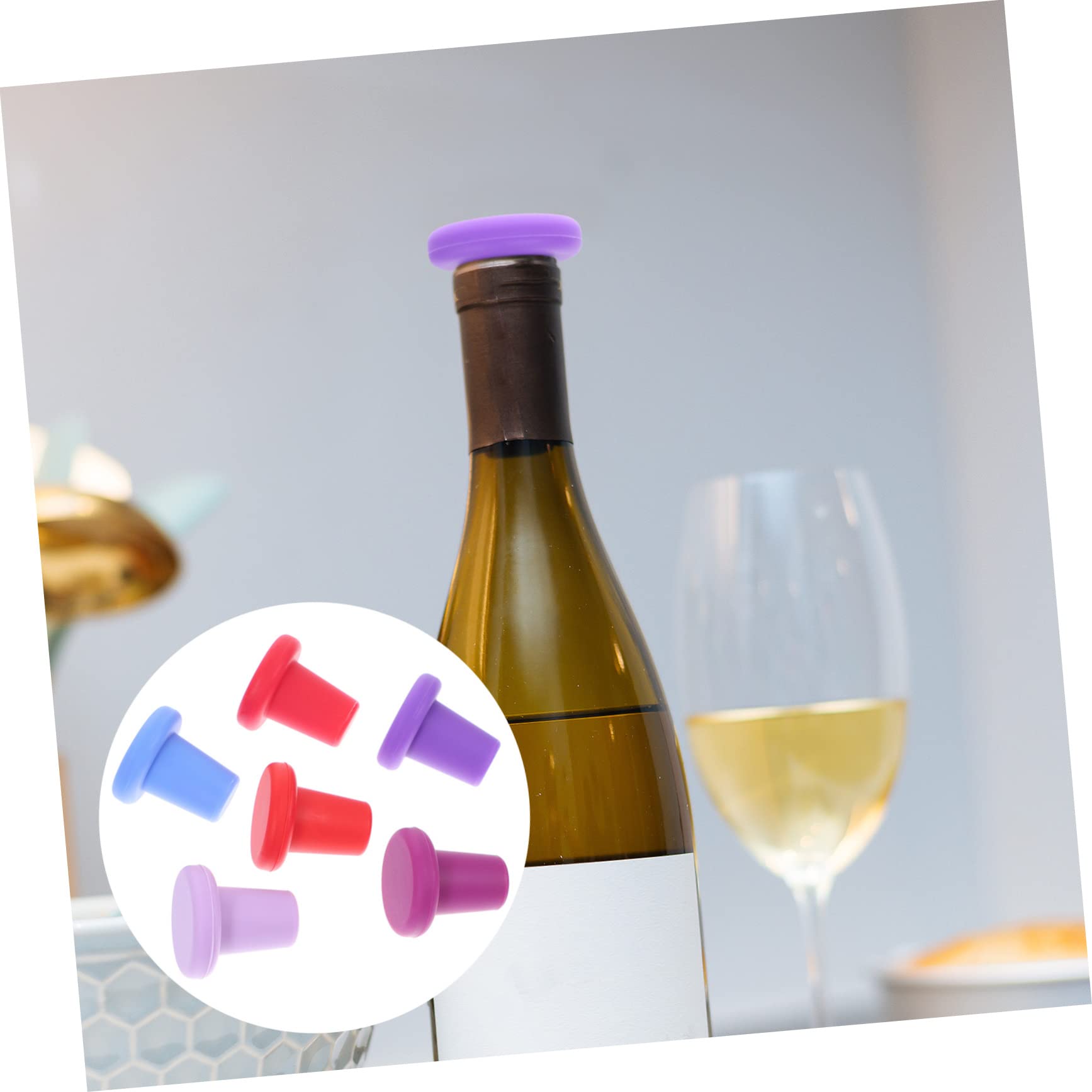 Amosfun 18 Piezas Tapón de Silicona para Botella de Vino Sellado de tapón de Vino Tapones de Vino para Botellas de Vino corchos de Vino tapón Botella Vino petacas de Alcohol tapon de Vino