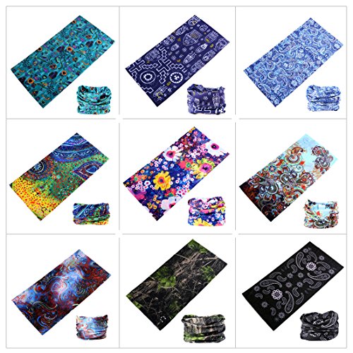9PCS Outdoor Headscarves, Womens and Mens Headband Headwear (Turning)