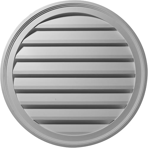 Miniatura 22 de Ekena Millwork GVRO12D respiradero redondo, 12 pulgadas de ancho x 12 pulgadas de alto x 1 3/8 pulgadas de profundidad, GVRO12D