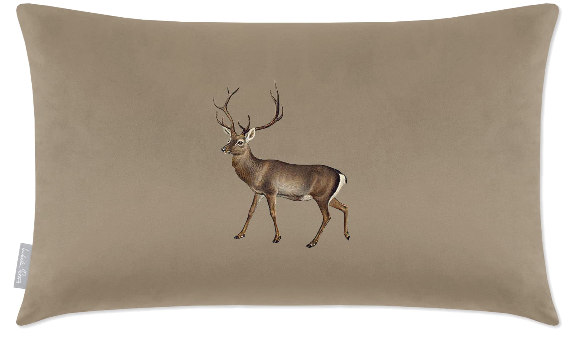 Izabela Peters Stag - Taupe Velvet Cushions - Eco-Friendly, 50 X 30 Cm, Chair & Sofa Seat Cushions With Covers Included