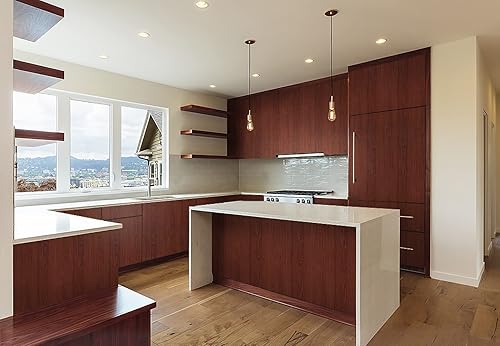 Miniatura 3 de CiCiwind Papel tapiz de grano de madera de grano de madera, papel de pared marrón rojo y marrón, extraíble, autoadhesivo, grueso, texturizado,