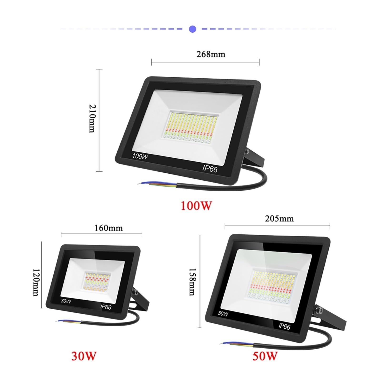 Reflektor LED RGB inteligentny reflektor reflektor zewnętrzny 30W 50W 100W wodoodporne ciepłe fajne oświetlenie sterowanie przez WiFi Tuya(100w)