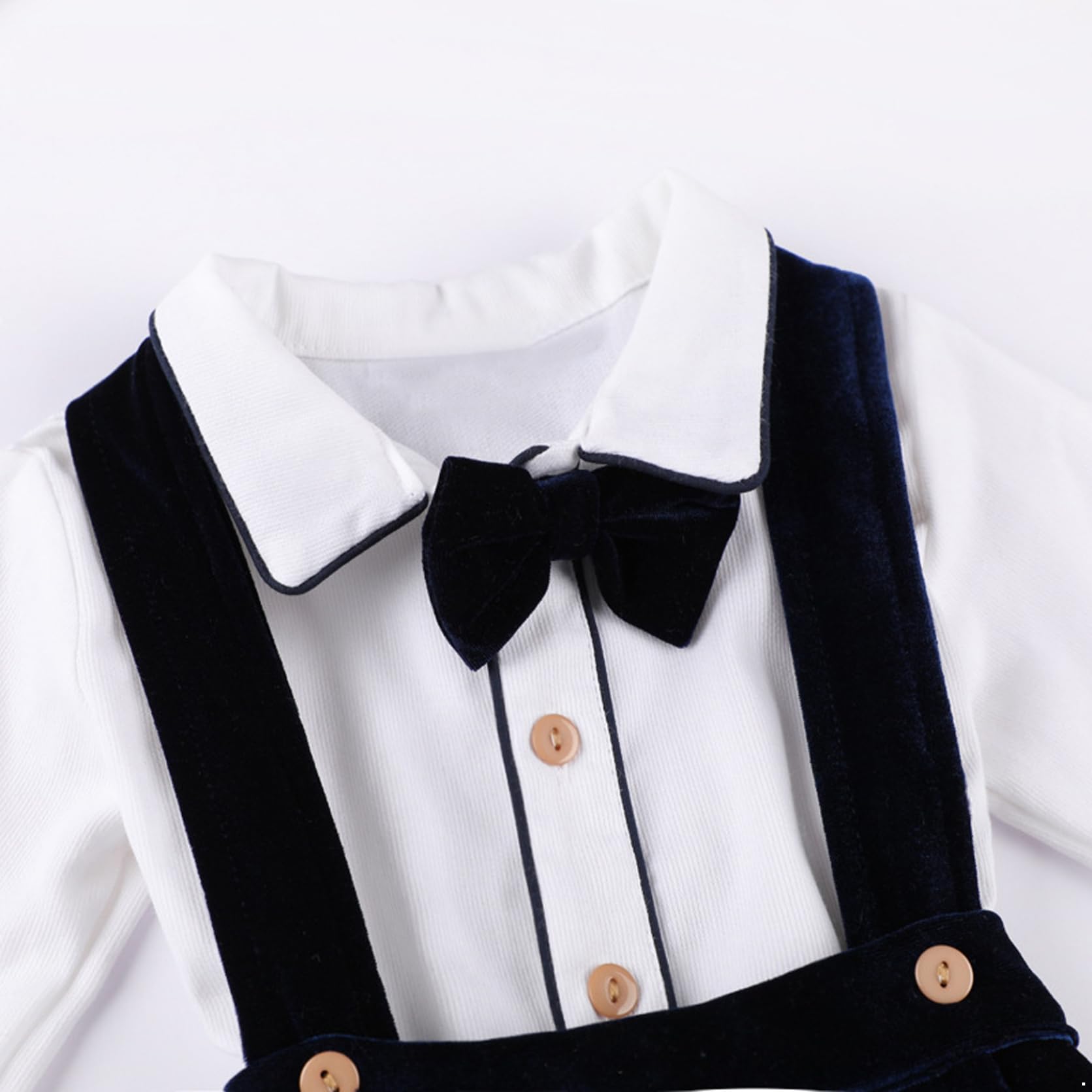 Set Battesimo Bimbo In Velluto Abiti Gentiluomo Tenuta Battesimo Con Pantaloncini Bretelle Natale Anniversario Cerimonia Matrimonio Età Mesi Anni Blu scuro 1-2 anni
