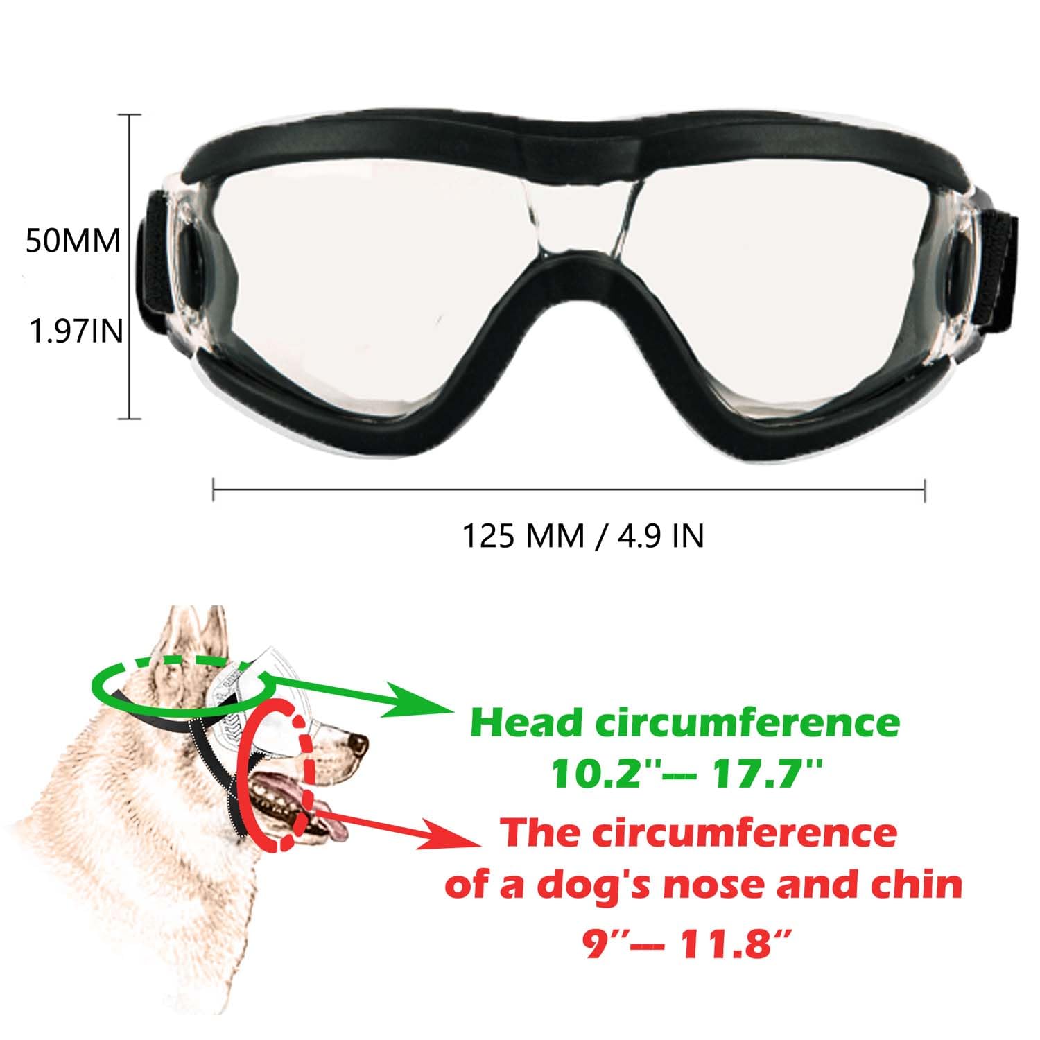 Medium Dog Sunglasses with Adjustable Strap UV Protection, Winproof Puppy Sunglasses, Suitable for Dogs Eyes ProtectionSoft Dog Goggles - Image 3
