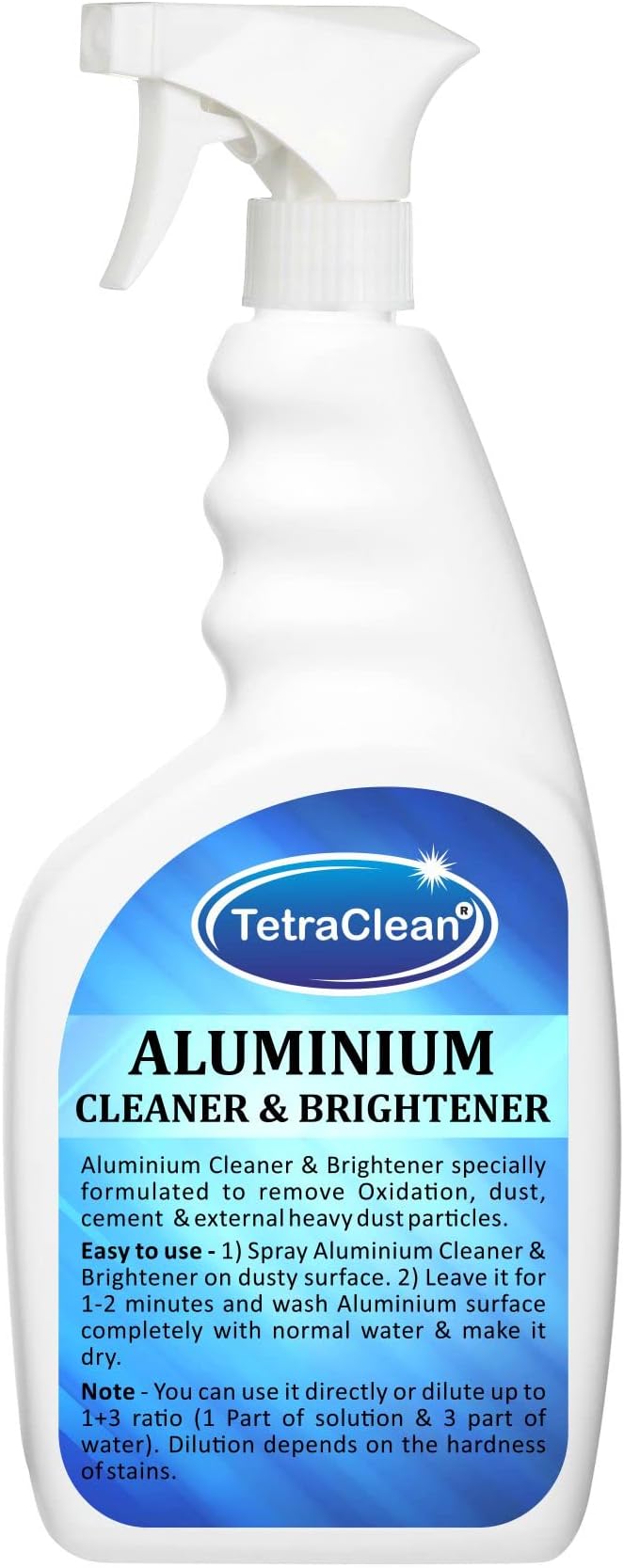 - TetraClean Aluminium Cleaner and Brightener | Remove Oxidation, Dust, Cement and Heavy Dust Particles | Clean & Restore Stainless Steel, and Other Household Metal Surfaces / 500 ml