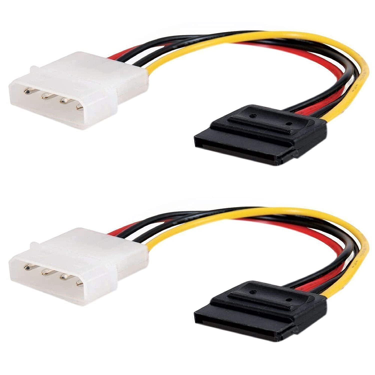 Paruht (Pack of 2) 4 Pin IDE Molex to ATA SATA Power Cable Adapter for Personal Computer, Server, Hard Drive
