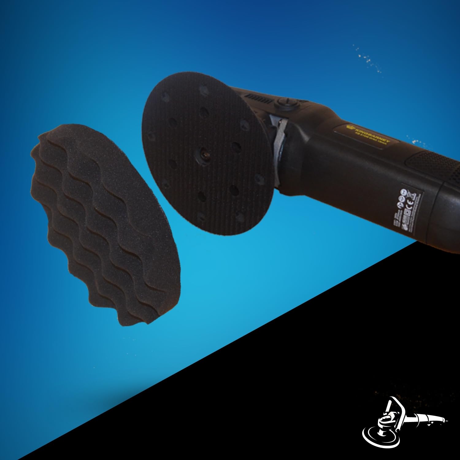 Set di 10 spugne per lucidatura, 180 mm, con velcro, in diversi gradi di durezza e dimensioni