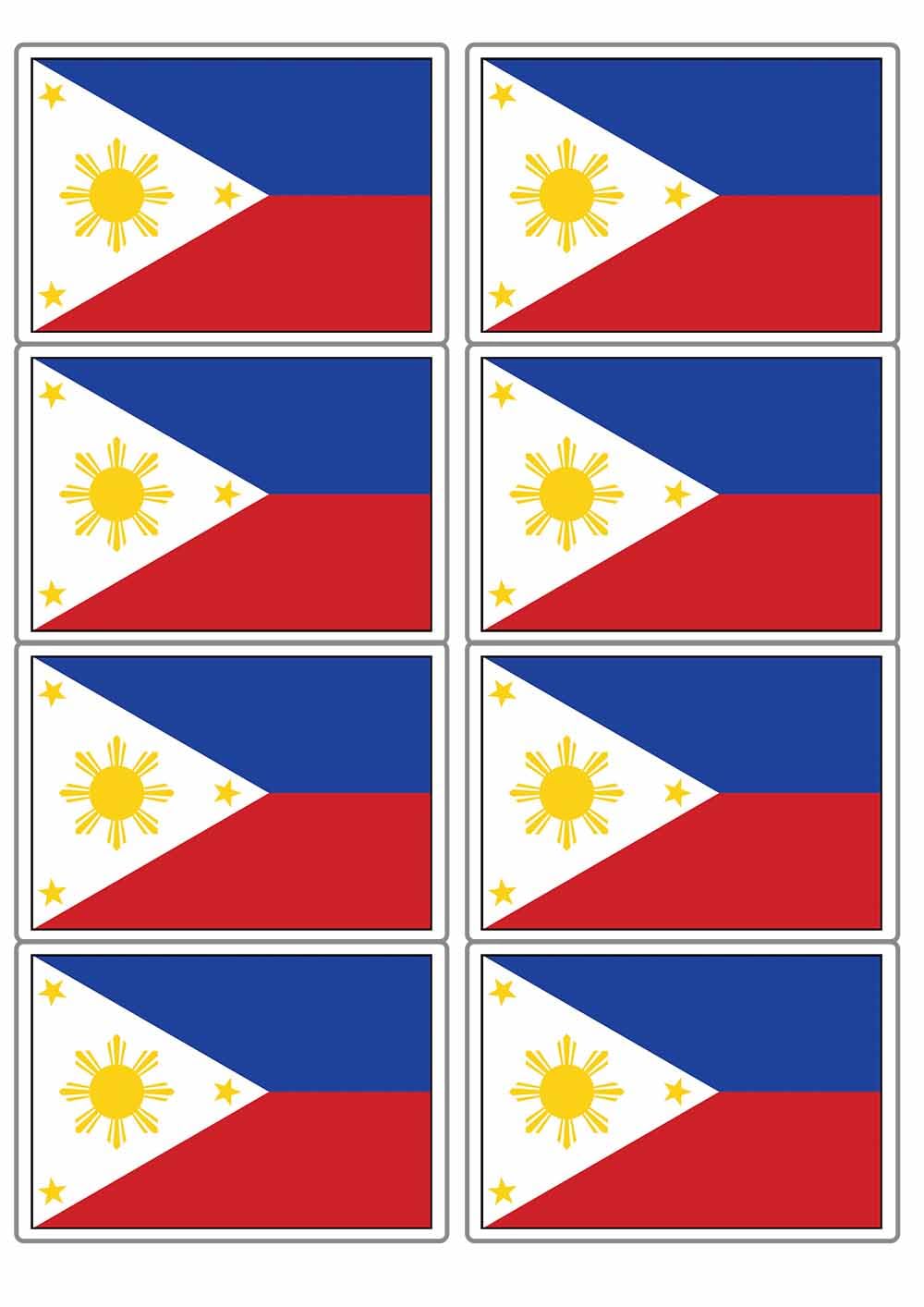 Ozorath Multicolour Philippines Filipino Flag Matt Paper Stickers