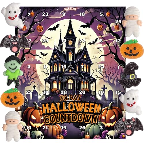 Halloween Candy Advent Calendar 2025, 30 Day Countdown, Individually Wrapped Gummies, 10.58 Ounces