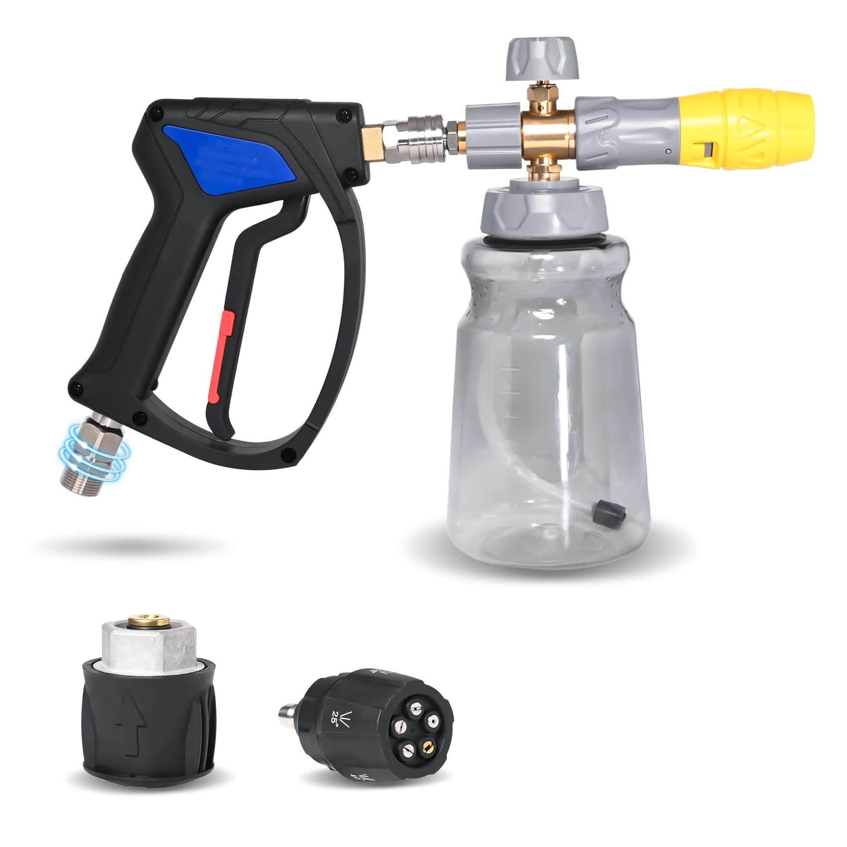 Amazon.co.jp: 【2025年新開発・ねじれ防止】ankon真鍮 ケルヒャー ショートガン スイベル 高圧洗浄ショートガン  ねじれ防止ショートガン ケルヒャー対応 洗車 ケルヒャーフォームガン ノズル スノーフォームランス M22 14mm クイックコネクタ ケルヒャー（ Karcher）K ...