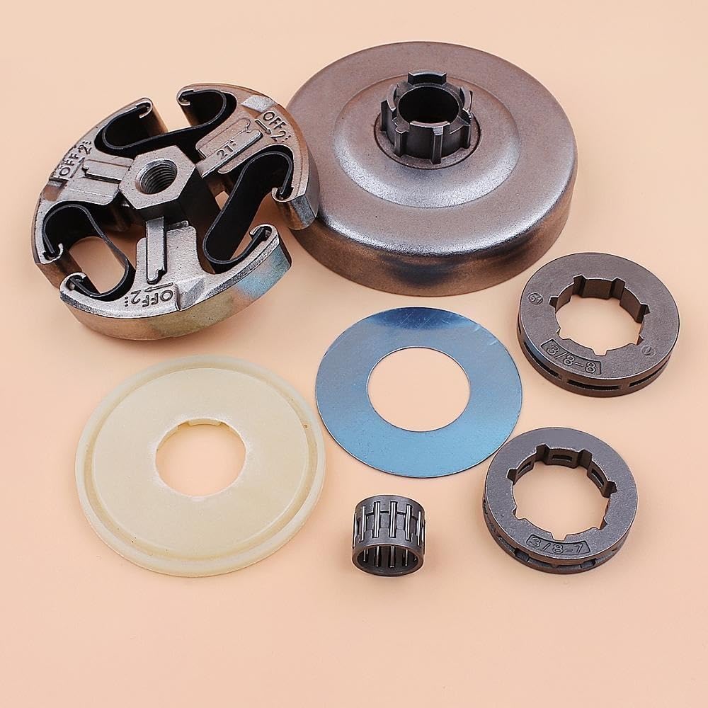 Conjunto de Embrague for Motosierra Husqvarna 61 66 266 268 272, arandela de protección contra el Polvo, cojinete de Agujas 503744402(8 Tooth)