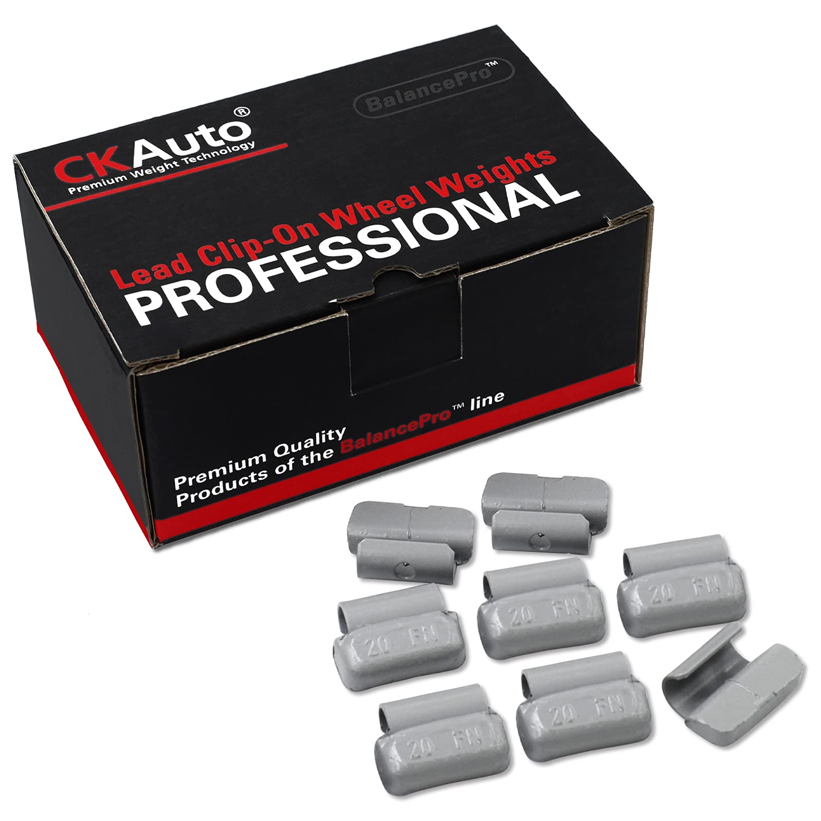 Clip-On Wheel Balancing Weights - P/REG Type Uncoated Lead Set (0.25oz To 3.00oz)