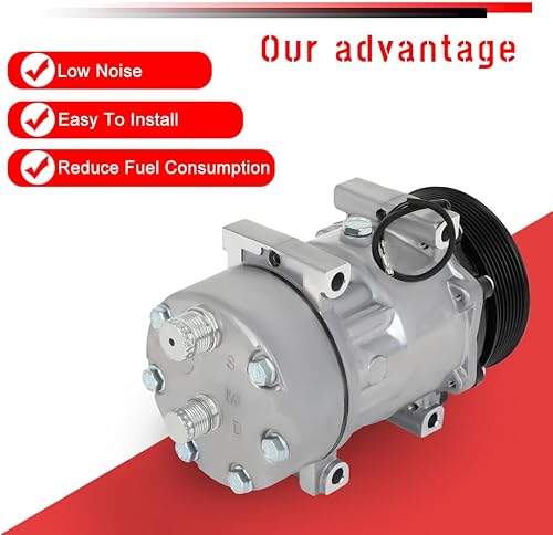 Miniatura 5 de cciyu Compresor de CA para 2004 apto para Ford para F-650 5.9L 2004 apto para Ford para F-650 6.0L reemplaza CO 4666C AC compresor para automóvil
