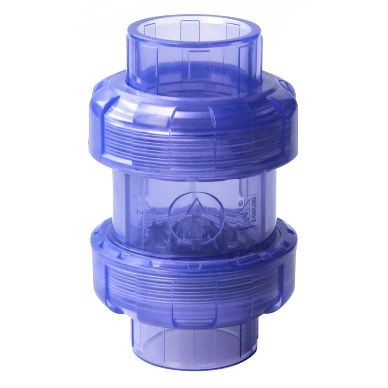 Válvula antirretorno unidireccional de PVC 20 mm a 63, accesorio for tubería UPVC for riego jardines, acuarios y peceras(DIN 25mm)