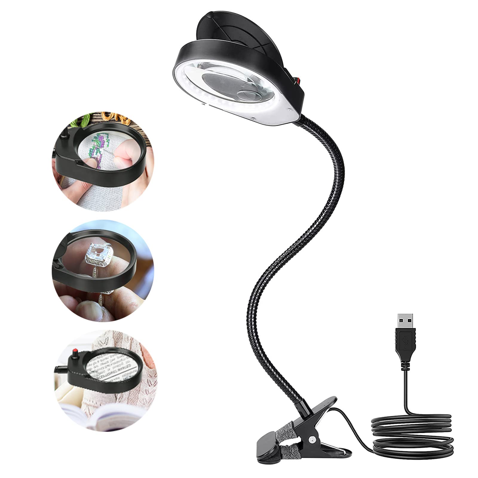 Lampada Da Tavolo Con Morsetto Lampada D'Ingrandimento LED 3X