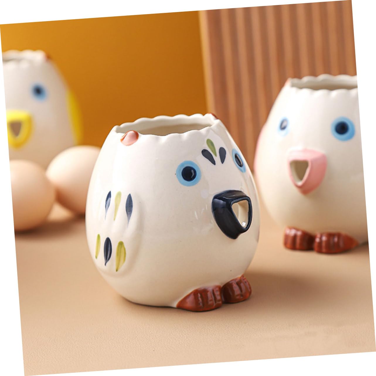 CIYODO Owl Shaped Ceramic Egg White Separator Cartoon Yolk Separator for Cooking and Baking Kitchen Tool Easy to Clean for Home Cafe and Restaurant Use