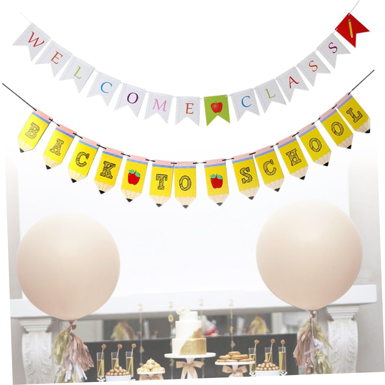Cabilock 6juegos Banderín De Bienvenida Aula y Escolar Decoración De De Pancartas Coloridas Primer Día De Escuela