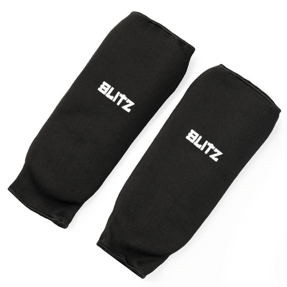 Blitz Elastic Shin Pads - Black - Small