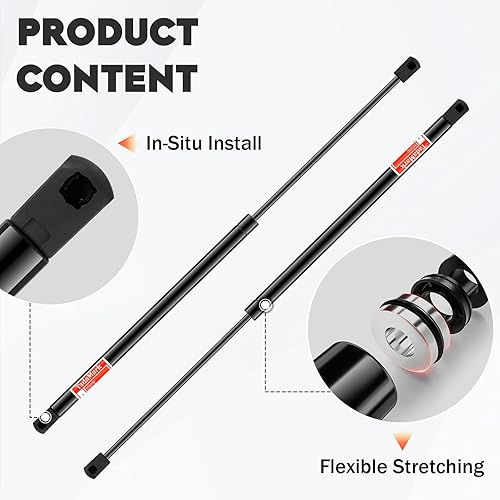 Miniatura 5 de Soporte de elevación de vidrio de ventana trasera amortiguadores de gas para GMC Envoy SLE SLT 2002-07, Denali 4576 2005-07