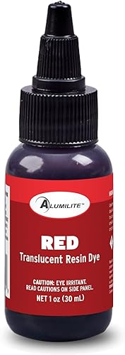 Alumilite Tinte líquido de color rojo (1 onzas) altamente concentrado colorante o pigmentos para fundir resinas, revestimiento epoxi y uretano