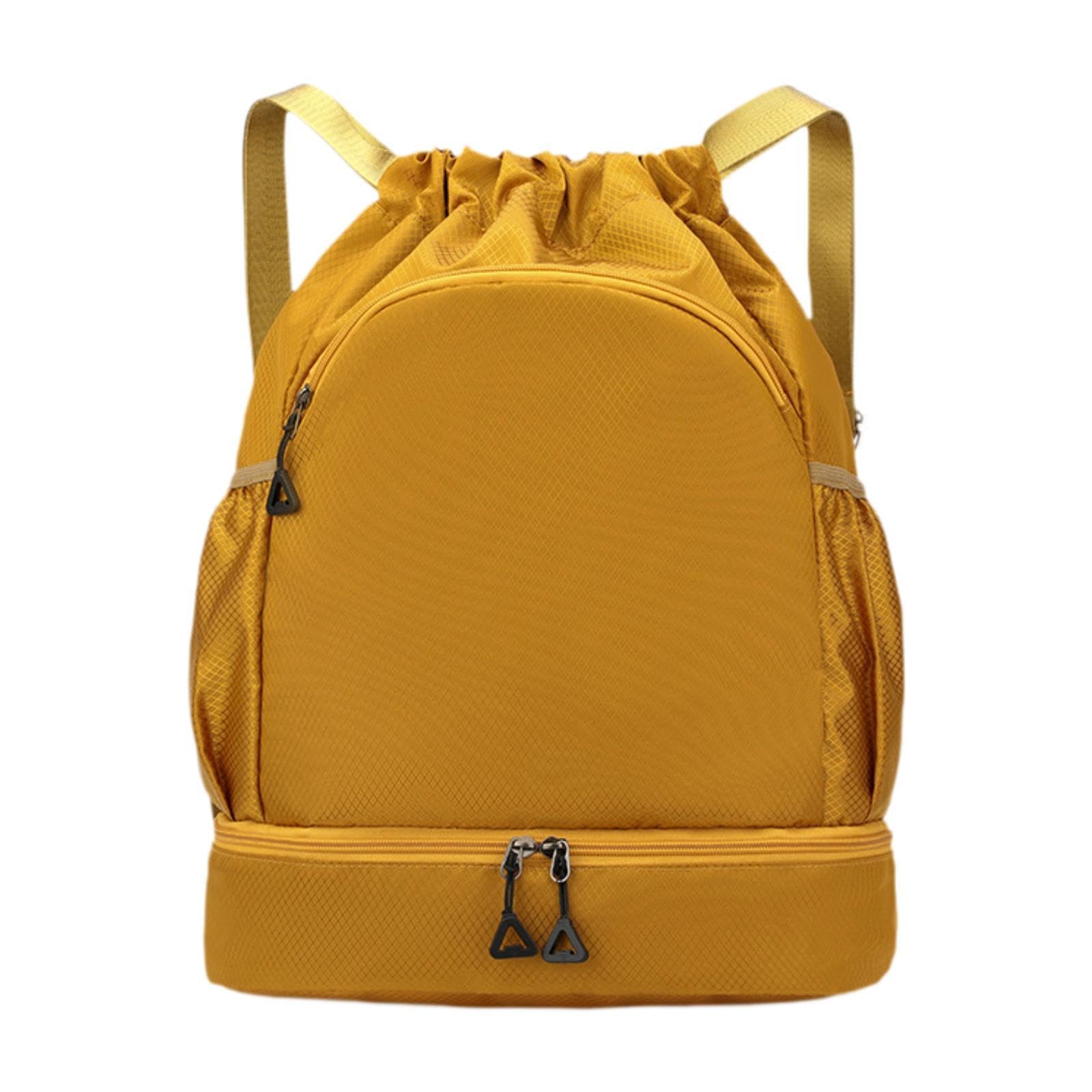 Sports Drawstring Backpack Rucksack Party Travel Organizer Women Men Gym Bag Khaki-image-38