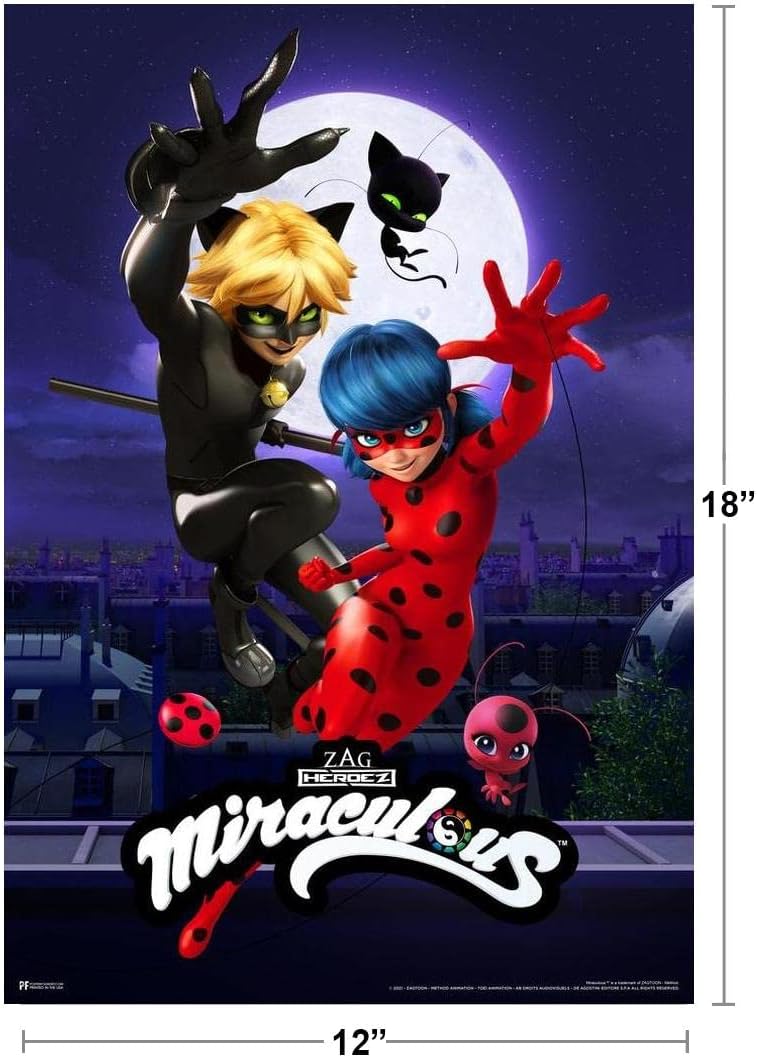 Amazon Com Miraculous Ladybug And Cat Noir Team Up Cartoon Tv Series Movie Miraculous Ladybug Merchandise Miraculouses Miraculous Ladybug Poster Girls Bedroom Cool Wall Decor Art Print Poster 12x18 Posters Prints