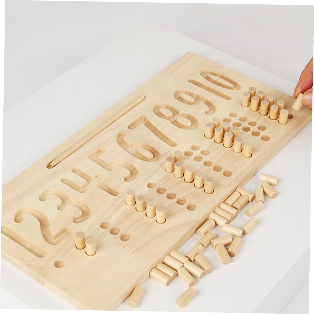 Gatuida Juguete Educativo Tablero de Madera para Trazar Números Papel y Madera, Desarrolla Coordinación Mano-Ojo y Pensamiento para Niños Adecuado para Jardín de Infantes