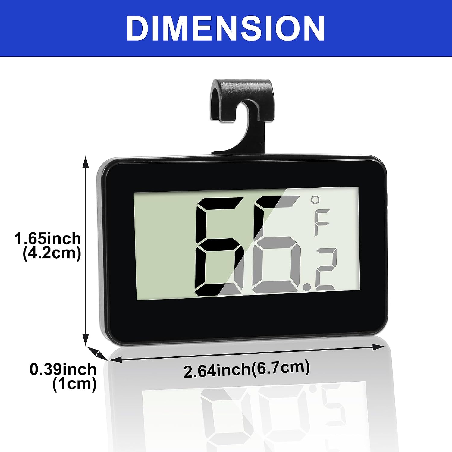 4Pcs Digital Refrigerator Fridge Thermometer Mini Freezer Thermometer Room Thermometer with Hook, Large LCD Display °C/°F Convertible with Hanging Hook for Kitchen,Home,Restaurants