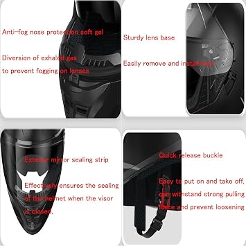 Motorcycle Full Face Helmets FMVSS 218 DOT Approved,Adults Men Women Professional Helmet,Double Visor,Removable Lining,Flip Up Cool Street Helmet for Motocross Cruiser Moped