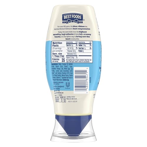 Image of Best Foods Light Mayonnaise 11.5 oz, Lite Mayo Squeeze Sandwich Spread 12PK