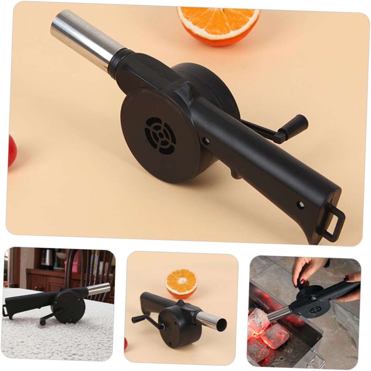 YARNOW 3pcs Handheld Manual Fire Blower for Camping Bbq Charcoal