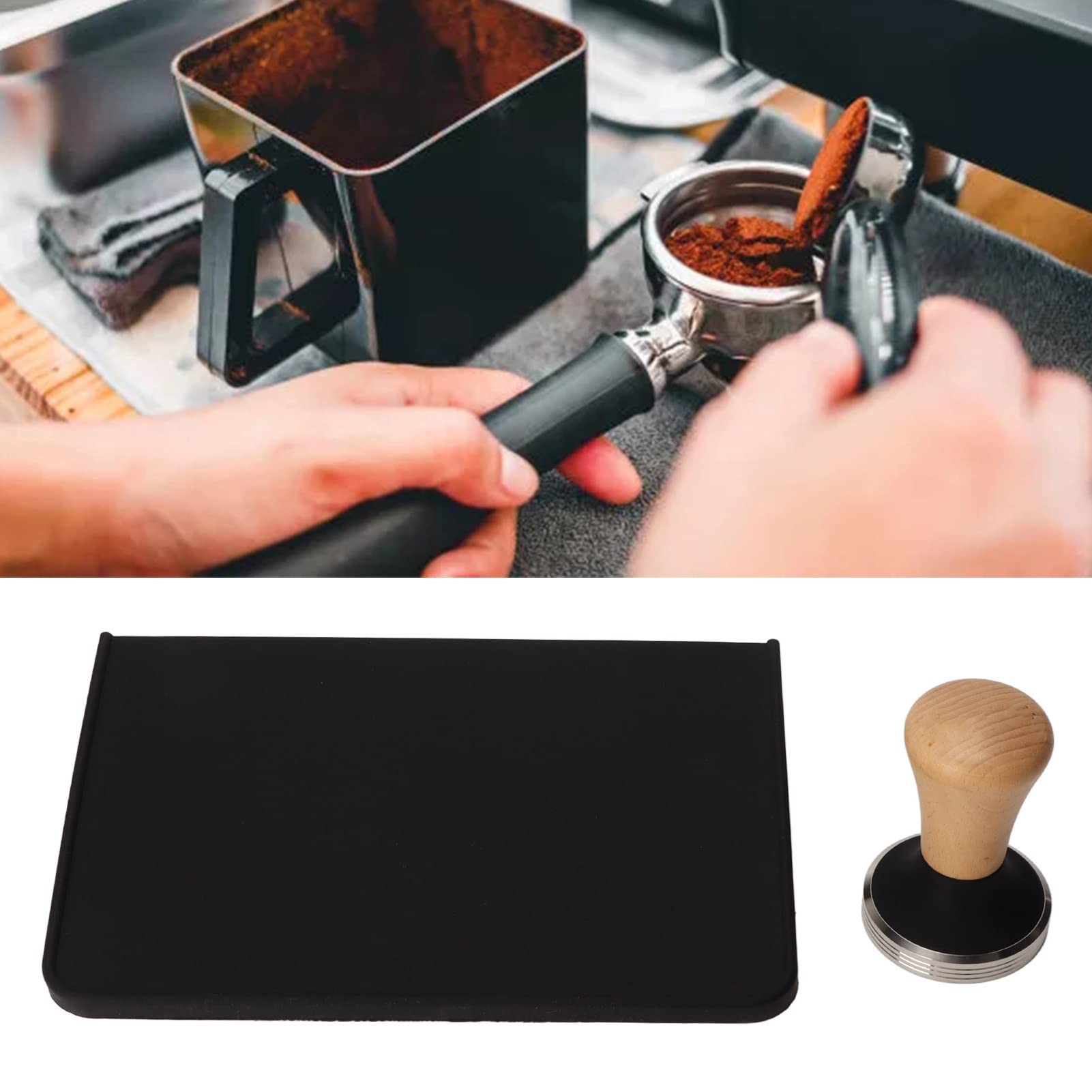 Tamper à café, Tapis de Tamper à café Inodore (51 mm / 2,01 pouces)