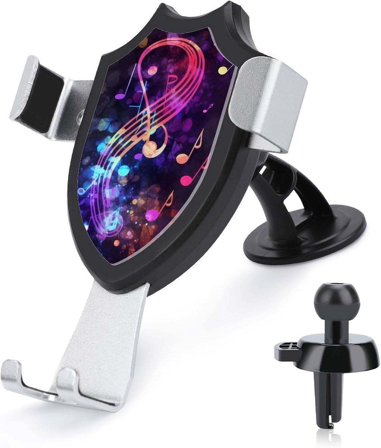 Universal Dashboard Cell Phone Holders Car Phone Holder Cute and Personalized Rotatable Colorful Galaxy Music Note Printed Car Phone Mount Fit Vent/Windshield