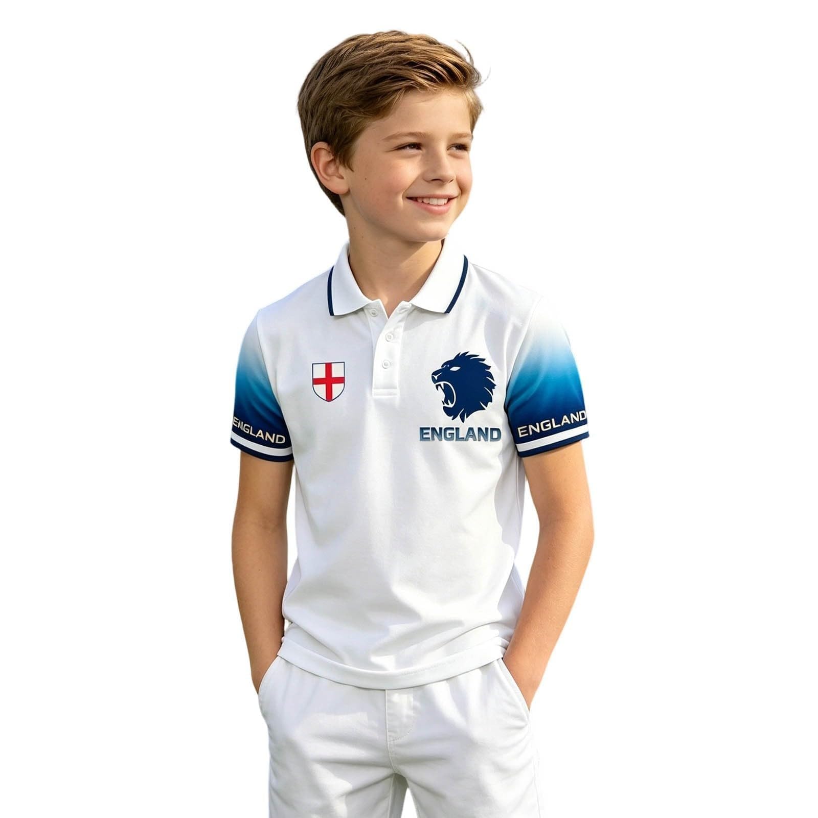 TEPTDirio Kids England Football Shirts 2026 World Cup Short Sleeve Graphic Printd Kids Clothes Lightweight Breathable Outdoor Training Sports Boys T Shirts Summer Retro Soccer Boys Polo Shirt - Image 2