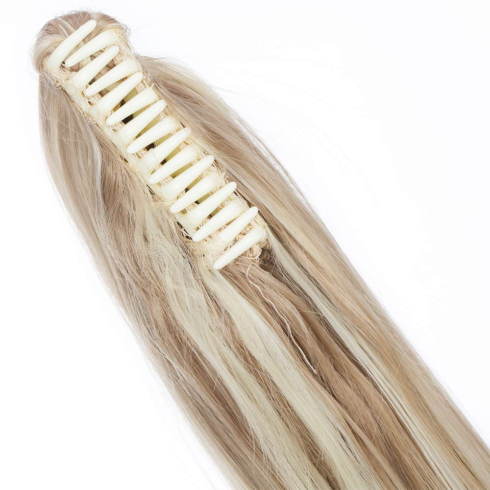 32"(81cm) SEGO Coleta Postiza Larga Pelo Sintético Se Ve Natural [Castaño Oscuro] Extensiones de Cabello Clip Cola Lisa Ponytail Extension (140g) — view 87