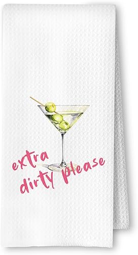 Miniatura 10 de Dirty Martini Gifts - Juego de 2 toallas de cocina, regalos para los amantes del Martini, paños de cocina, té y bar para decoración de carrito de Es